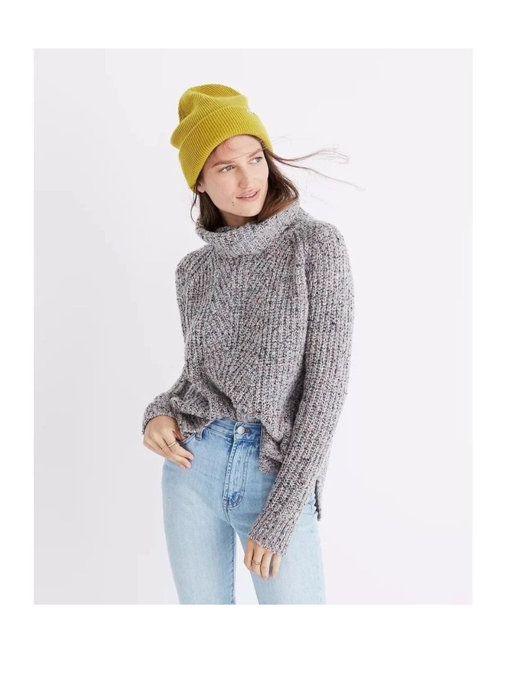 Madewell Heathered Grey Turtleneck Sweater